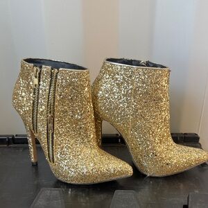 Gold Glitter Ankle Boots new